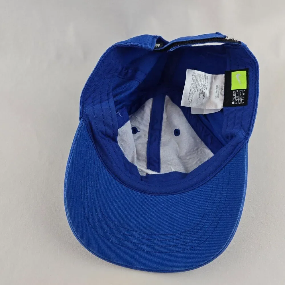 Nike Baseball Hat Youth Blue Adjustable Cap Embroidered Swoosh Sportswear